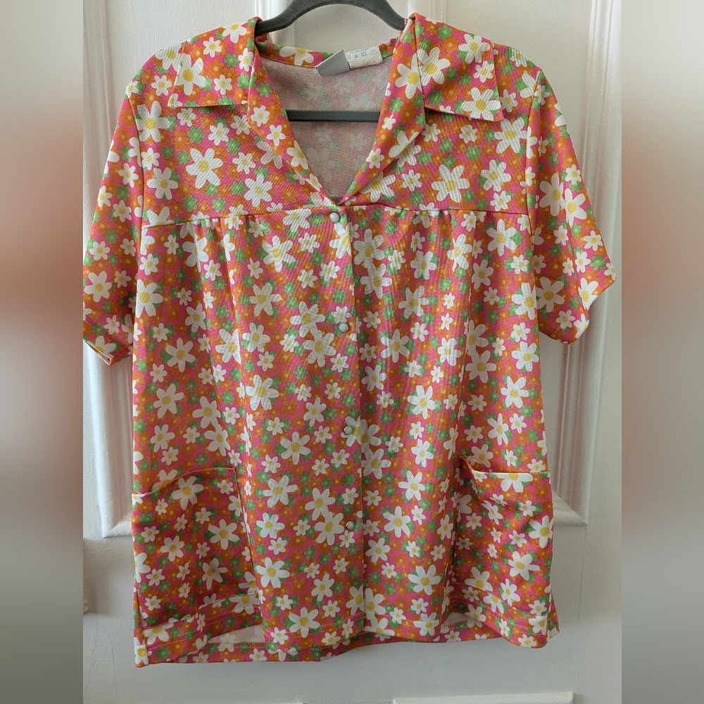 Vintage Multicolor Floral Blouse